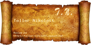 Teller Nikolett névjegykártya